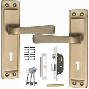 BUCKLER Iron-Brass-Steel OD Gold Antique Chokor 7" Mortise Handle-65MM Double Turn, 3 Keys Lock