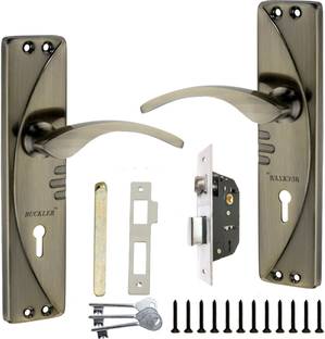 BUCKLER Iron-Brass-Steel Moon Gold Antique 7" Mortise Handle-65MM Double Turn, 3 Keys Lock