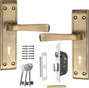 BUCKLER Iron-Brass-Steel OD Wonder Gold Antique 7" Mortise Handle-65MM Double Turn, 3 Keys Lock