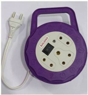 Om Traders Baleno 4.5 Meter Multipurpose Flex Box Extension Cord 3 Pin Socket With Button And LED Indicator Socket Extension Board, Colour May Vary 3 Socket Extension Boards (Purple) BALANO BLUE Three Pin Plug
