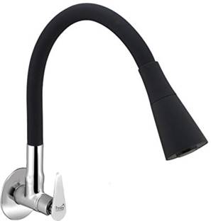 Prestige Jazz Cold Water Tap Black Flexible sink Cock With 360 Degree Flexible Silicon Hose & Dual Flow Pattern Spout Faucet