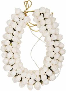 supermarche Hair Gajra in Artificial Jasmine Mogra Flower, Garland Juda Decoration Phool Gazra for Women, Juda Bun Realistic Hair Accessory for Girls (28 CM Long, Pack of 2) Hair Accessory Set