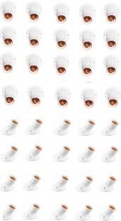 JELECTRICALS Angle Mix Desgin Bulb Holder -Pack of 40 Plastic Light Socket