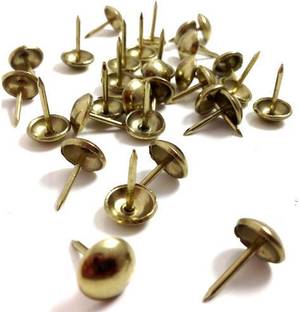 MINSALES™ Thumb Pins, Push Pins for Notice Board /Bulletin Board/Pin, Chair Nails Mild Steel | MS Thumb Pin(Pack 200 Pcs) (Golden)  Pins