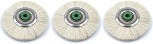 fozti Soft White Nylon Bristle Polishing Brush 48mm 3pcs Circular Wheel with Metal & Nylon Hub Multipurpose for Dental Work, Jewellery Making/Repair, Watchmaking, Model Making Tools & Hobby Crafts DIY Rotary Tool