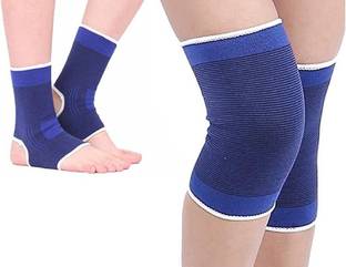 Utkarsh Combo Of Unisex Elastic Protector Knee Support Sleeves for Pain Relief With Ankle Support
