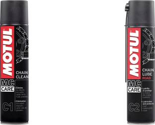 MOTUL CHAIN CLEAN C1 MC CARE & CHAIN LUBE ROAD C2 MC CARE 400ML PACK OF 2 Chain Oil