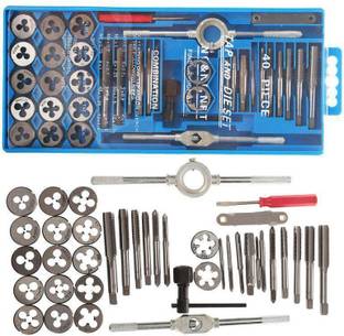uptodateprouducts 40pcs Tap Die Set M3-M12 Screw Thread Metric Taps Wrench DIY Kit Wrench Screw Threading Hand Tools Single Sided Speciality