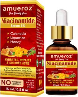 Amueroz 5% Niacinamide Serum for Face | Fights acne & Fades acne marks | Blemish reduction & skin Whitening | Tighten pores & Controls sebum production | Brighten pigmentation & Minimize wrinkles and fine lines for Men & Women