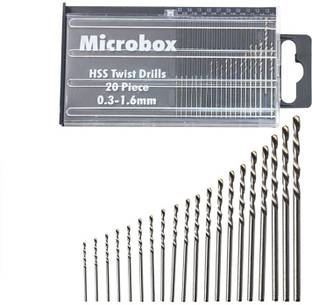 uptodateprouducts 20pcs/set 0.3-1.6mm Mini Drill Bit High Speed Steel Twist Drill Bit Set Micro HSS drill bit set with Case Woodworking Tool Mini Drill Bit