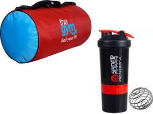 EMMCRAZ combo sport bag for gym and travel bag with spider protein shaker bottle