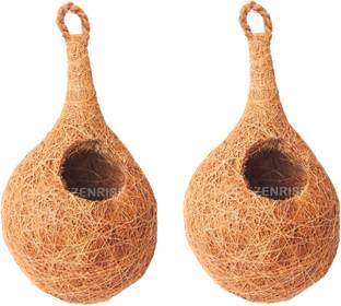 ZENRISE Set of 2 handmade coir nest Bird House