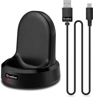 CellFAther Replacement Charging Cradle Wireless Charging Dock Compatible for Samsung Gear S3 Classic SM-R770 / S3 Frontier SM-R760 Smartwatch, with Micro USB Cable (Black) Charging Pad