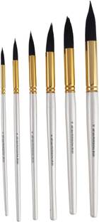 आर्ट एशिया Pointed Synthetic Watercolor Mop Brush set of 6pc