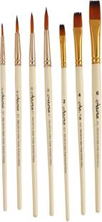 ARORA Round & Flat Mix Painting Brush Set of 7 Pc