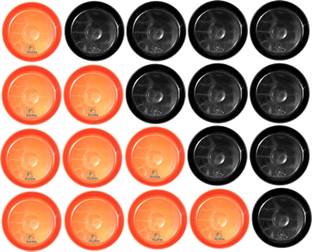 AGAMI Pack of 20 Pcs (10 Black & 10 Red) - 6 inch Premium Quality Saucer - Bottom Base Plate pot tray for Plant Pots Plant Container Set
