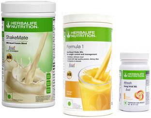 HERBALIFE formula 1 mango (500g)+ shake mate (500g)+ afresh ginger (50g) Plant-Based Protein