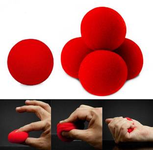 A SARKAR MAGIC SHOP SMALL SPONGE BALL MAGIC RED (SET OF 4) / SPONGE BALL MAGIC (SUPER SOFT) 1 Magic Tricks