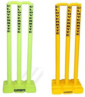 CLOVERBYTE Combo Set Of Cricket Wicket Full Cricket Wicket Green And Yellow
