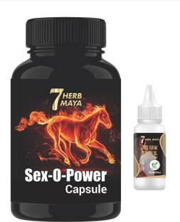 7Herbmaya Sax-O-Power Capsule with Pro Raw Power Oil for Long Time Men Sensual Activity 100% Natural Herb No Side Effect's