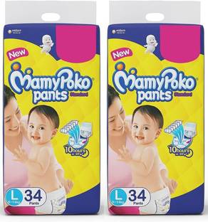 MamyPoko Pants Standard Baby Diapers, Large-34+34 Count3 - L