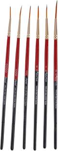 ARORA Synthetic Detail and Script Liner Paintbrush Set of 6 Pc