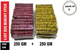 VJOY Combo Pack 500 gm Mint Munchy Sticks + Mutton Munchy Sticks (250 GM +250 GM) Vegetable, Mutton Dog Chew