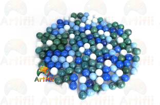 Artiffi Glass Marble Decorative Kanche Pebbles for Decoration & Kids Playing Kanche/goli Glass Marbles(Blue 950 Gram) BS_Kanche Polished Round Marble Pebbles