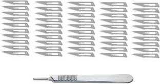 Agarwals Carbon Steel Surgical Scalpel Blades 50 Pcs With 1 Handle Surgical Scalpel