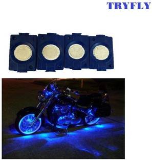 TRYFLY CE UNIVERSAL BLUE IMPORTED PATCH LIGHTS (Front/Rear, Universal LED, Bike Body Lights) - PACK OF 4 - IP65 WATERPROOF DUSTPROOF SHOCKPROOF - Universal Brake Light Car, Motorbike, Truck, Van LED (12 V, 15 W)