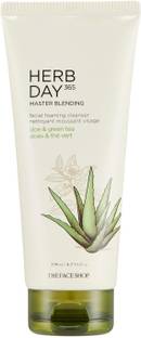 The Face Shop HERB DAY 365 Foaming Cleanser-Aloe & Greentea,hydrates skin & maintains PH Level Face Wash