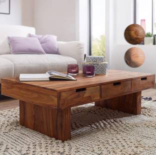 G Fine Furniture Coffee Table With 3 Drawers | Center Table with Storage| Sofa Table Wood Solid Wood Coffee Table