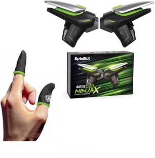 SpinBot BattleMods NinjaX+Gaming Sleeves 1 Pair For BGMI,COD,Free Fire,PUBG Combo Set