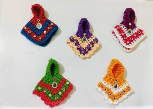 radha krishnam poshak Laddu Gopal Woolen Dress Ponchu with Hoody / Ladoo Gopal Winter Dress/Laddu Gopal Dress (Size 4NO) RK_98 Deity Ornament