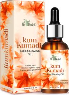 BE HERBAL KumKumadi Face Glowing Oil - Pure, Natural Skin Moisturizer and Organic Face Serum with Precious Oils of Saffron and Almond for Skin Moisturizing, Glowing, Brightening, Pigmentation Control (Pack-1)