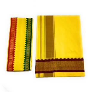 shershaan Solid, Woven Yellow Lungi