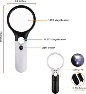 uptodatetools Magnifying 1.75X & 12.25X Magnification Magnifying glass