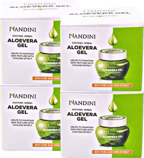 Nandini Aloe vera gel for Multipurpose Use (Face, Hair, Sunburn Relief ) - 100 ml (Pack of 4)