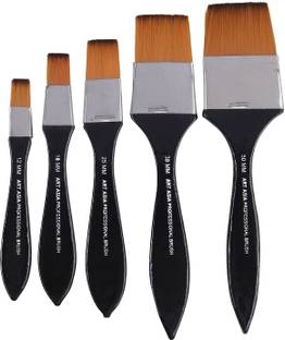 art asia Synthetic Wash Brushes Set of 5 for Acrylic, Watercolor & Gouache Painting