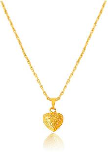 TAP Fashion Handmade Golden Ethnic One Gram Gold Plated Heart Shape Valentine Pendant for Women. Gold-plated Copper Locket Set