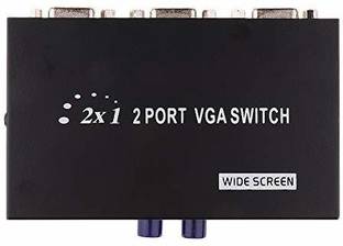 VRISH TV-out Cable 2 PORT VGA SWITCH to Connect Two CPU to One Display (Black, For TV) Media Streaming Device