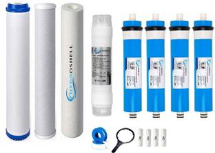Hydroshell 50 LPH RO Water Purifier Filter Replacement Service Kit with Membrane 50 Liter per hour Solid Filter Cartridge