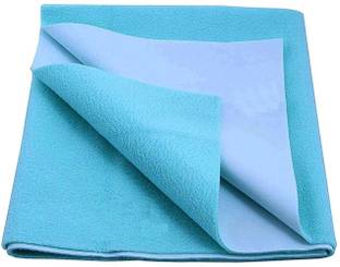 Adnate Waterproof & Washable Instadry Extra Absorbent Baby Dry Sheet & Bed Protector / Crib Sheet - Size Large 55x39 Inches / 140X100 Cms(Peacock blue) Bed Protecting Mat Crib