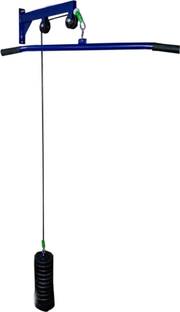 ks creations Heavy duty wall mount chin up with pulley system in blue including back rod चिन अप बार