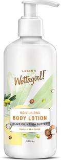 LAYER'R Wottagirl Moisturizing Body Lotion with Olive Oil and Shea Butter for Women | Non Greasy | for All Skin Types
