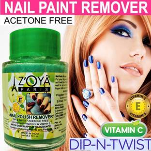 ZOYA PARIS Ultra-Premium Instant Nail Paint Remover, Nail Polish Remover! Dip & Twist! With GREEN APPLE Fragrance: - Acetone Free, Enriched with Vitamin E or Vitamin C. Contains Hydrating Agents & Perfume.