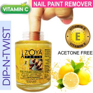 ZOYA PARIS Ultimate Premium Dip & Twist Instant Nail Polish Remover Nail Polish Remover - Acetone Free, Enriched with Vitamin C or Vitamin E with Lemon Fragrance. Contains Hydrating Agents & Perfume.