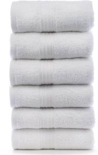 SOMUDEE Hand Towels Set of 6 Piece for wash Basin Soft & Super Absorbent, White Napkins White Cloth Napkins