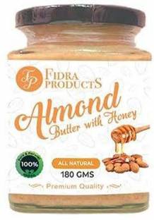 Fidra Creamy Almond Butter with Honey (180g) | 25% Protein | Plant-Based Nutrition | 100% Almonds | Zero Additives | Vegan | Dairy Free | 100% Natural