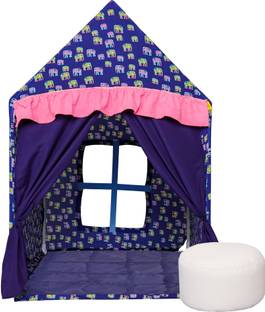 Second May Kids Canvas Play house multi color tent small Size with Quilt and Bean Bag with Beans